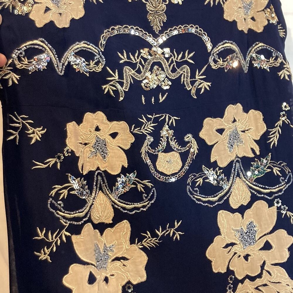 By Anthropologie Allaire Embroidered Floral Sequin Slip Dress Size S - Picture 9 of 9